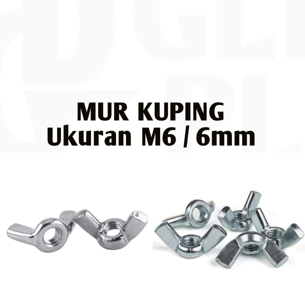 Wing Nut M6 Mur Kuping baut 10 Kupu-kupu setelan rem motor