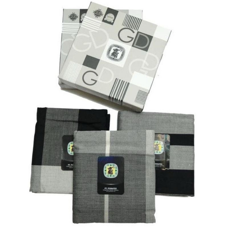 OLAQUEEN - Sarung Gajah Duduk Hitam Putih | Sarung Gajah Duduk Edisi Box