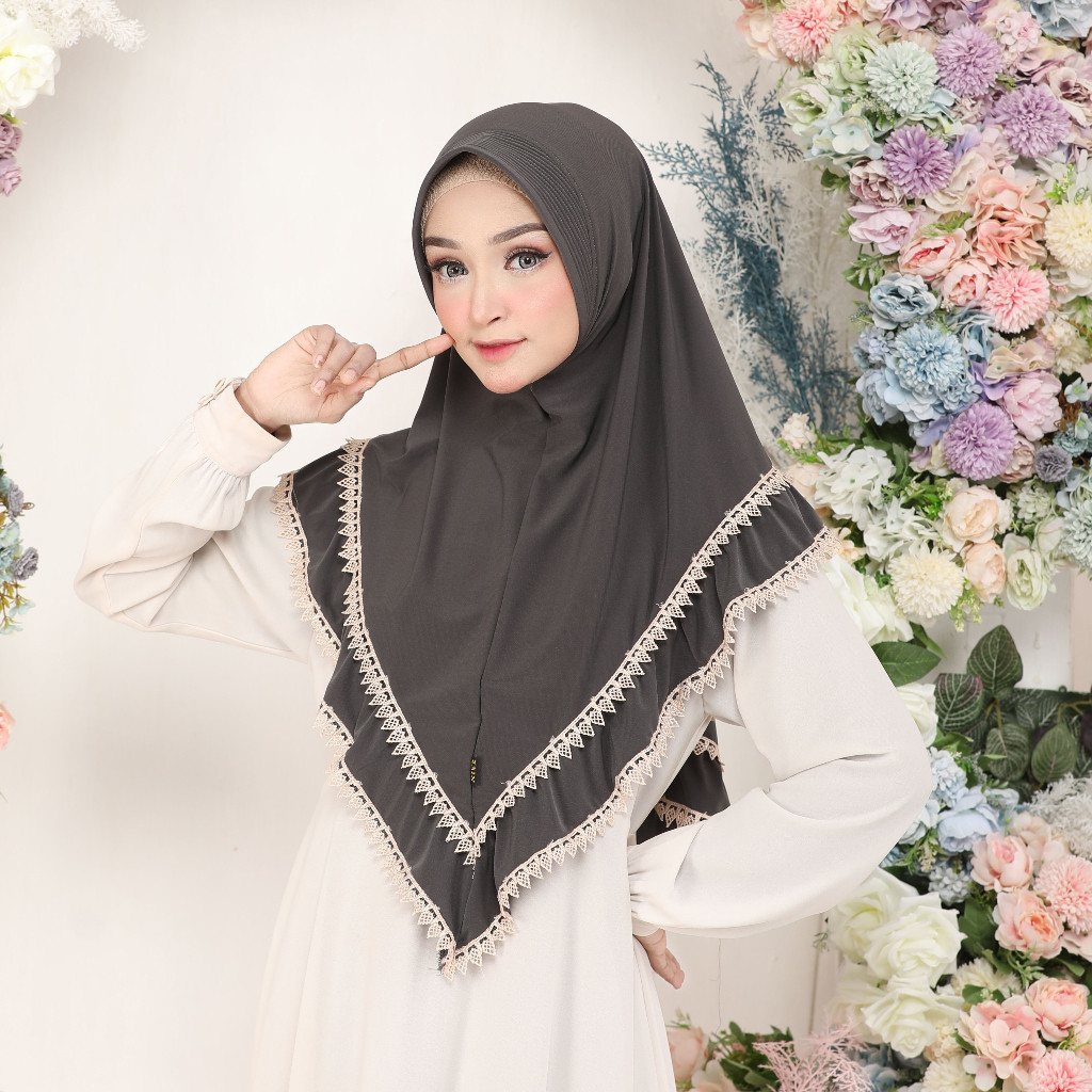 Jilbab Instan Variasi renda Bergo Hanaya Ori Zain Collection bisa COD