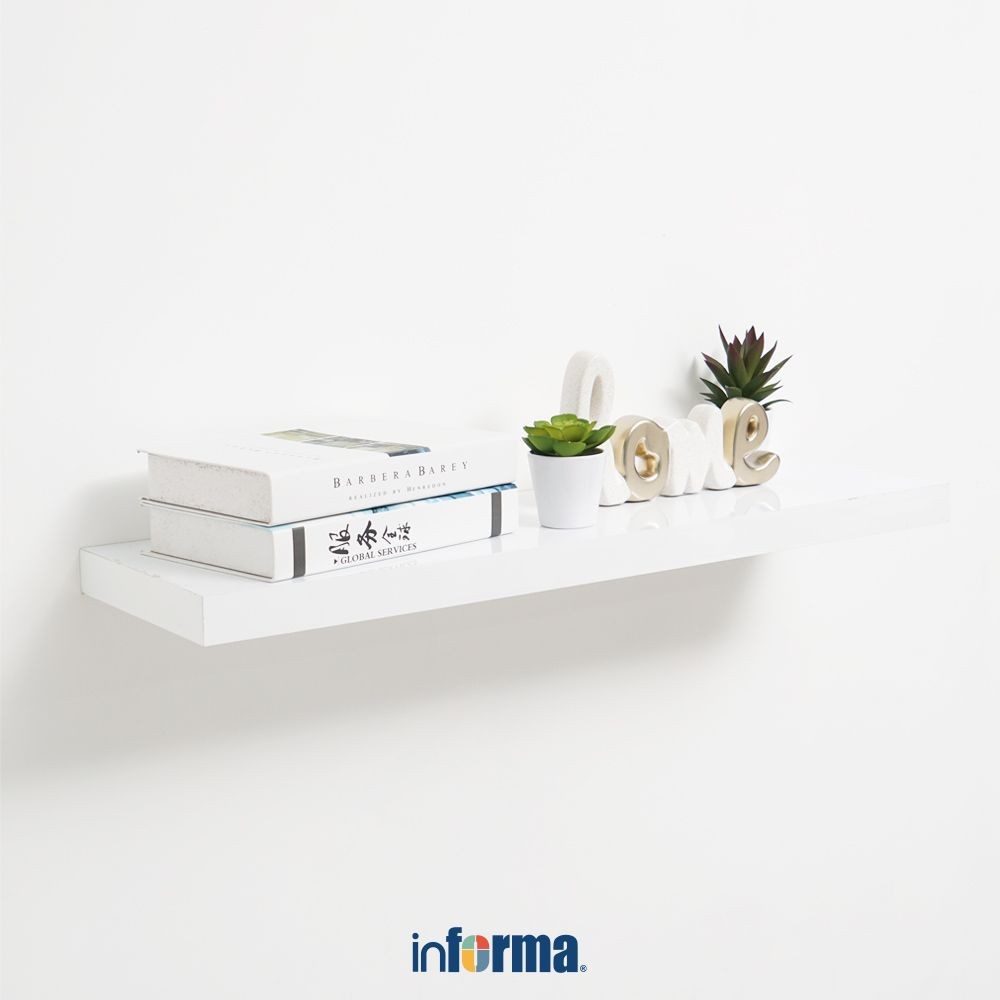 Informa Rak Dinding 80 cm - Putih Decorative Wall Shelf Rak Tembok Serbaguna Ambalan Dinding Minimal