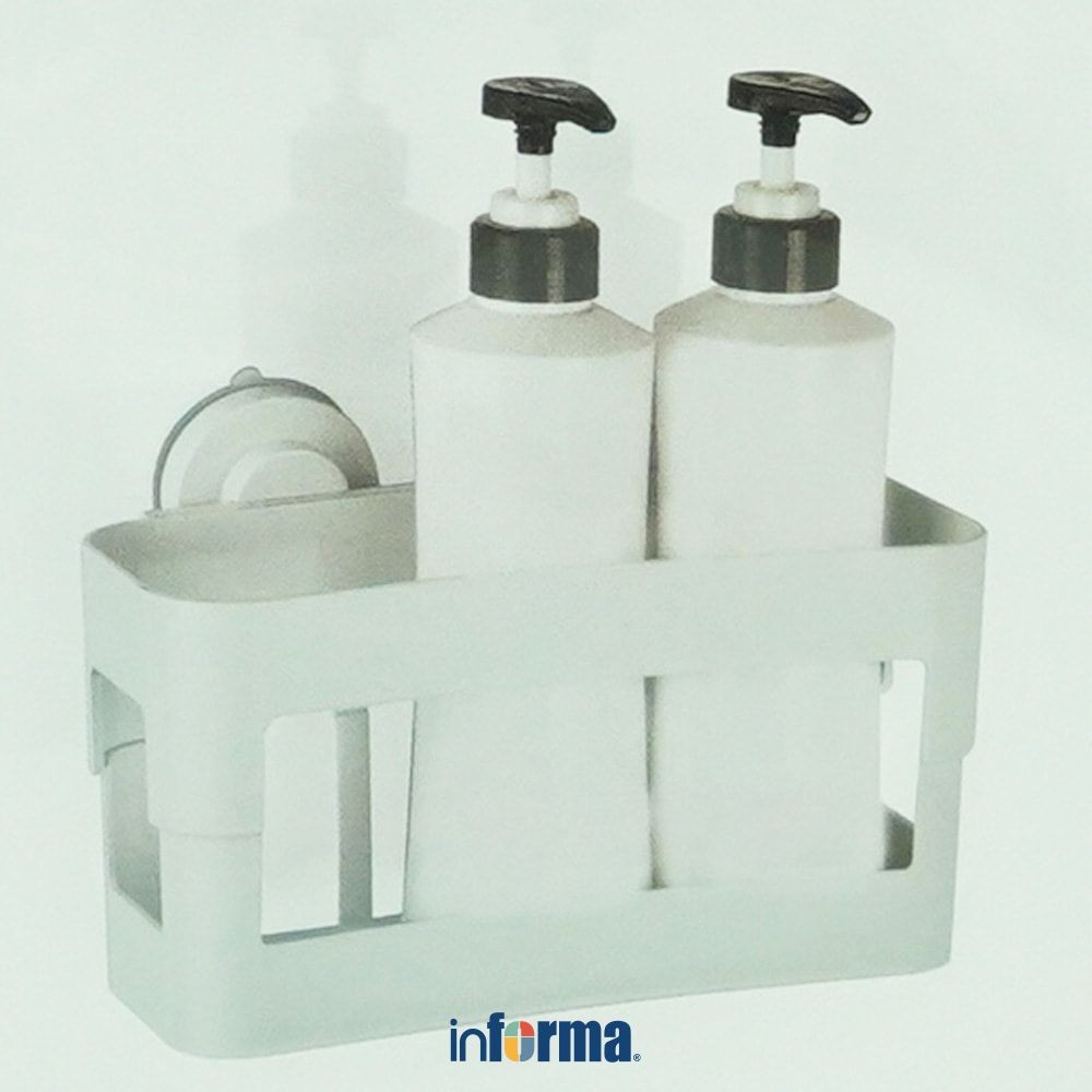 Informa Keranjang Rak Dinding Kamar Mandi 25X13.5X17.5 cm - Putih Shower Wall Shelf Organizer Tempat