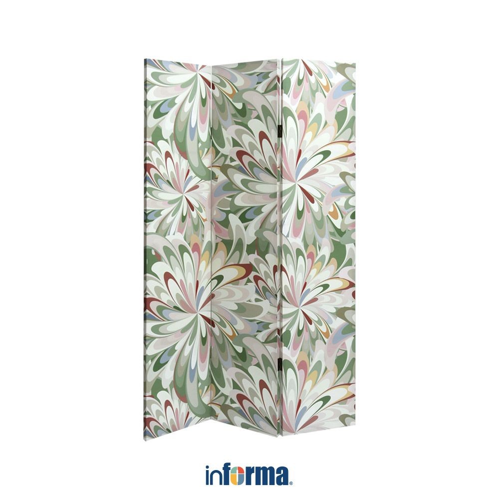 Informa Partisi 3 Panel Abstrak Hd82 Room Divider Pembatas Ruangan Lipat Pemisah Ruang Penyekat Ruan