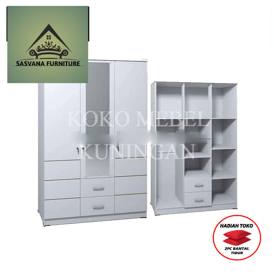 (FREE BANTAL TIDUR) Lemari Pakaian 3 Pintu Olympic Mebel Termurah Terlaris Bandung Cirebon Tegal SAS
