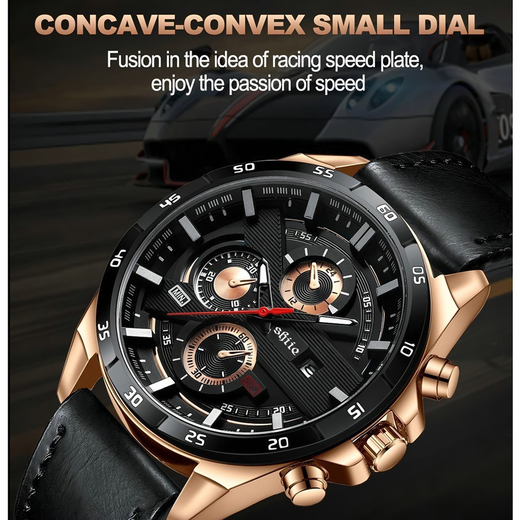 Jam Tangan Pria VAVA VOOM 216 VAVAVOOM Tahan Air Kulit Leather Anti Karat Premium Original