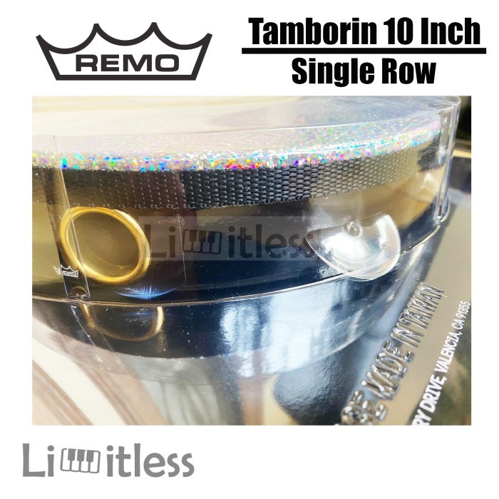 Tamborin Remo 10 Inch Single / Double Row Tambourine Original - Single Row GUA