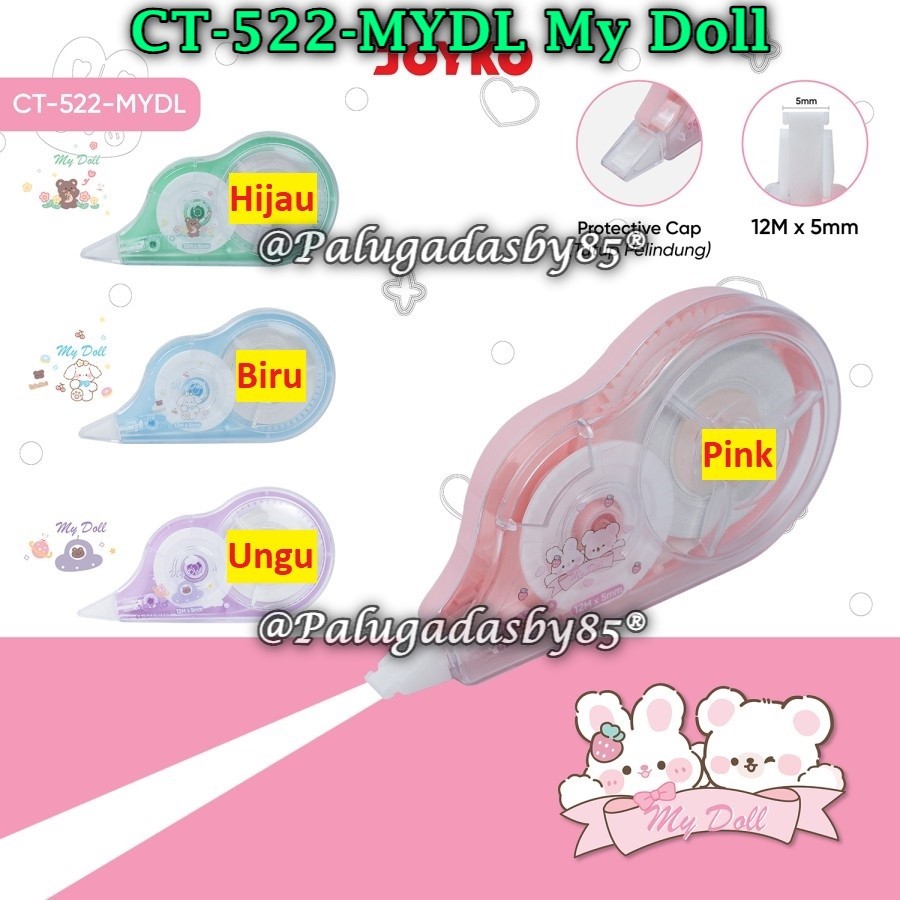 

(1 Biji) Correction Tape Joyko CT-522-MYDL (12 M x 5 mm) / Pita Koreksi Joyko CT-522 My Doll
