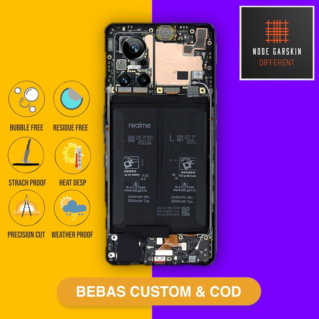 Garskin Skin Pelindung untuk Realme GT Neo 3 Fullbody Atau Backonly Teardown mesin  - Vinyl