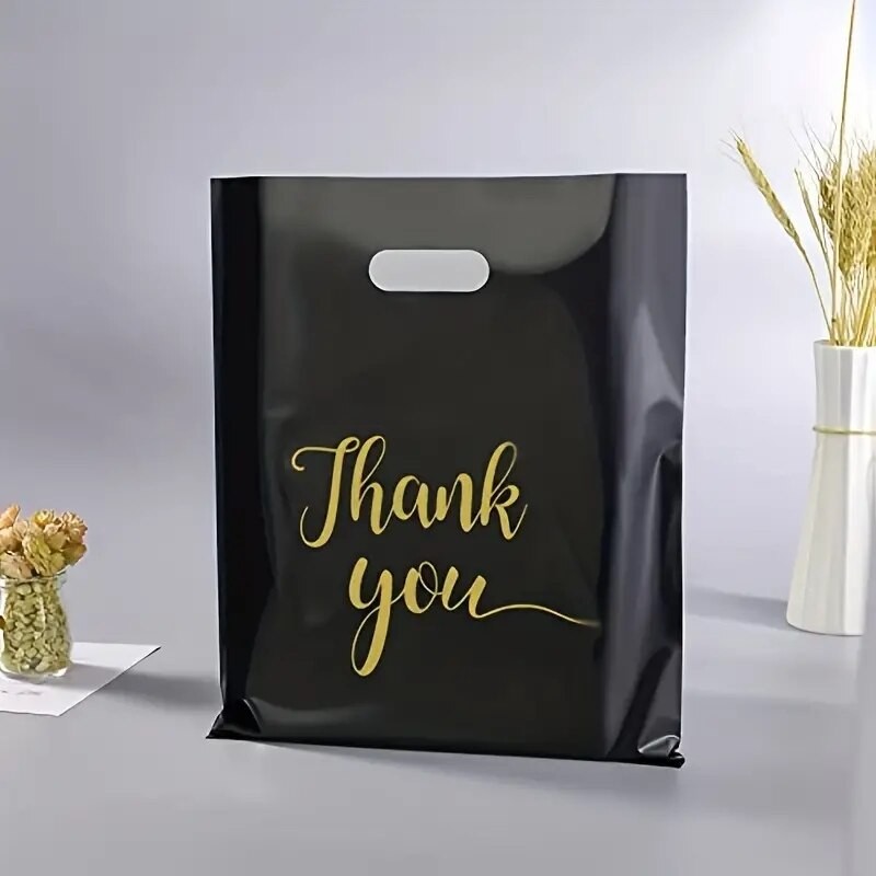 

20pcs Extra Thick Reusable Plastic Thank You Bags Perfect Gifts Retail Shopping Party Bags Sturdy and Durable Longlasting Use