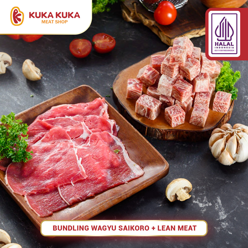 

Bundling Beef Slice Aust Low Fat 500gr + Wagyu Saikoro Cubes 500gr