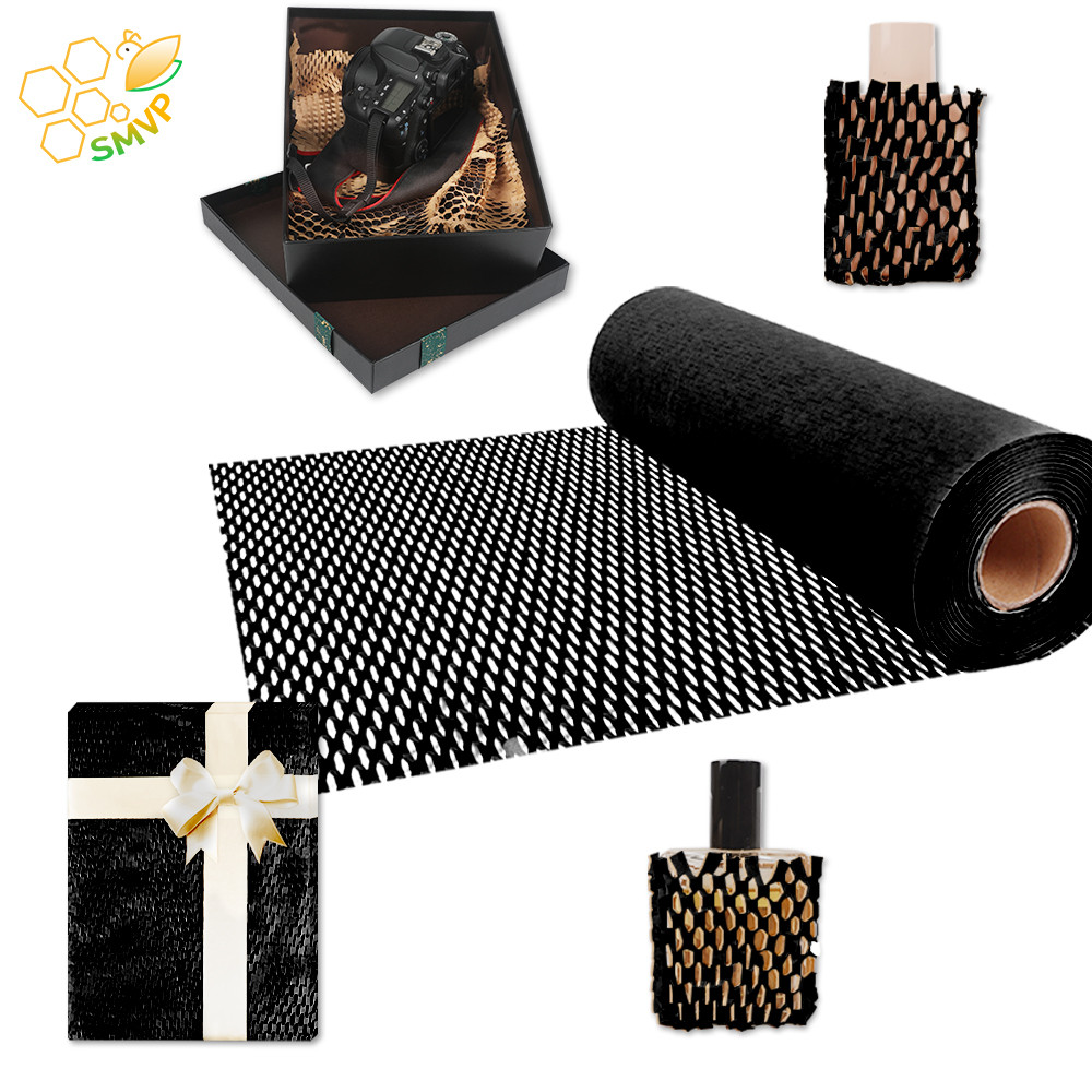 

Black Honeycomb Wrap Roll 20m Biodegradable Diy Decorative Gift Cushioning Paper Eco Friendly Biodegradable Cushioning Wrap
