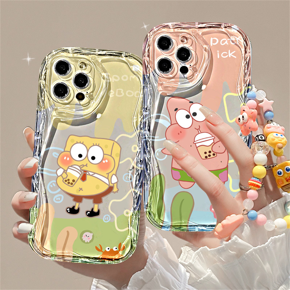 Case For Xiaomi Poco X6 5G X5 POCO M6 PRO C65 C55 C40 M3 Pro X3 GT X3 NFC M3 Lanyard SpongeBob Squar