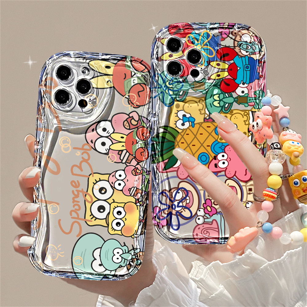 Case For Xiaomi Poco X6 5G X5 POCO M6 PRO C65 C55 C40 M3 Pro X3 GT X3 NFC M3 Lanyard SpongeBob Squar