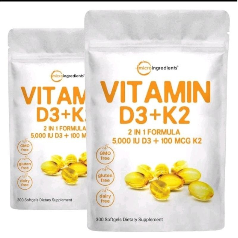 Microingredients vitamin D3+K2 5000IU 300 softgel