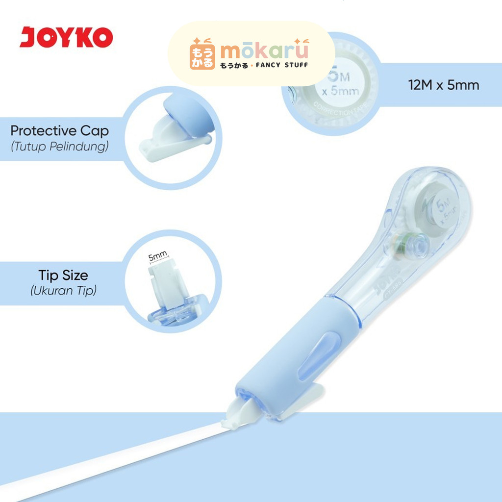

Joyko Correction Tape CT-586 / Tip-Ex Kertas Soft Grip/ Pita Koreksi Murah Berkualitas