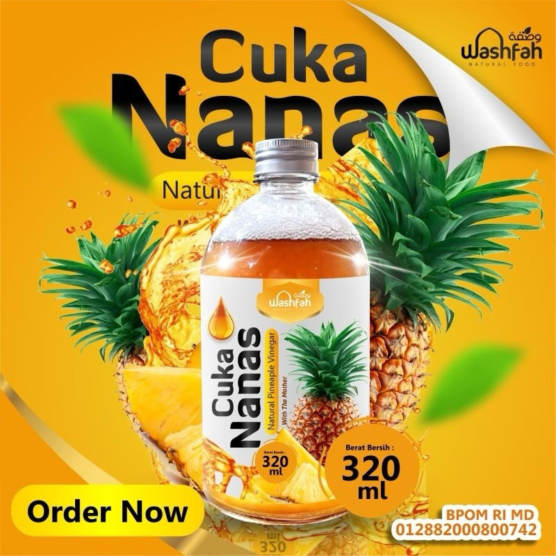 

Cuka Nanas 320ml Washfah Natural Pineaple Vinegar With The Mother Original DIet