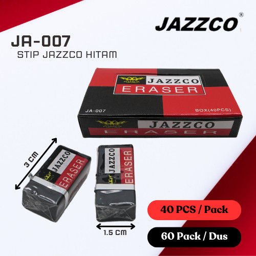 

GROSIR!!! (1 DUS isi 2400 PCS) Eraser Penghapus Jazzco Hitam Kecil JA-007
