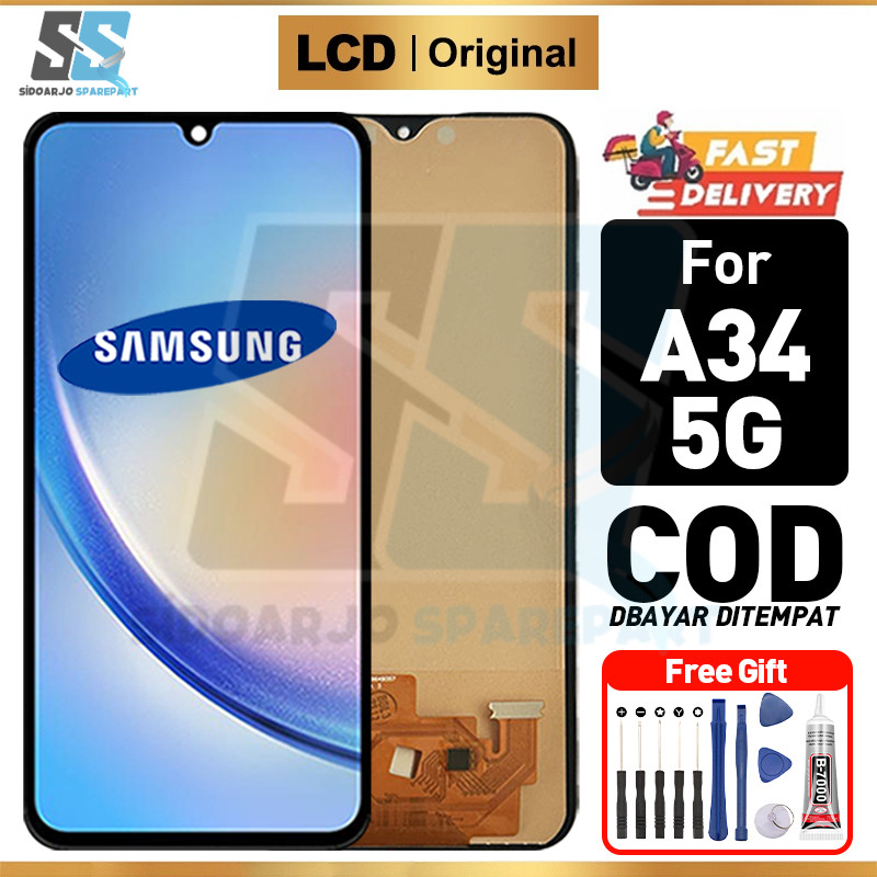 LCD Samsung A34 5G Original Touchscreen Fullset Asli Ori