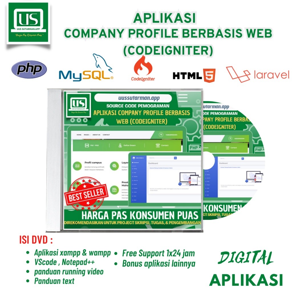 source code Aplikasi Company Profile Berbasis Web (Codeigniter)