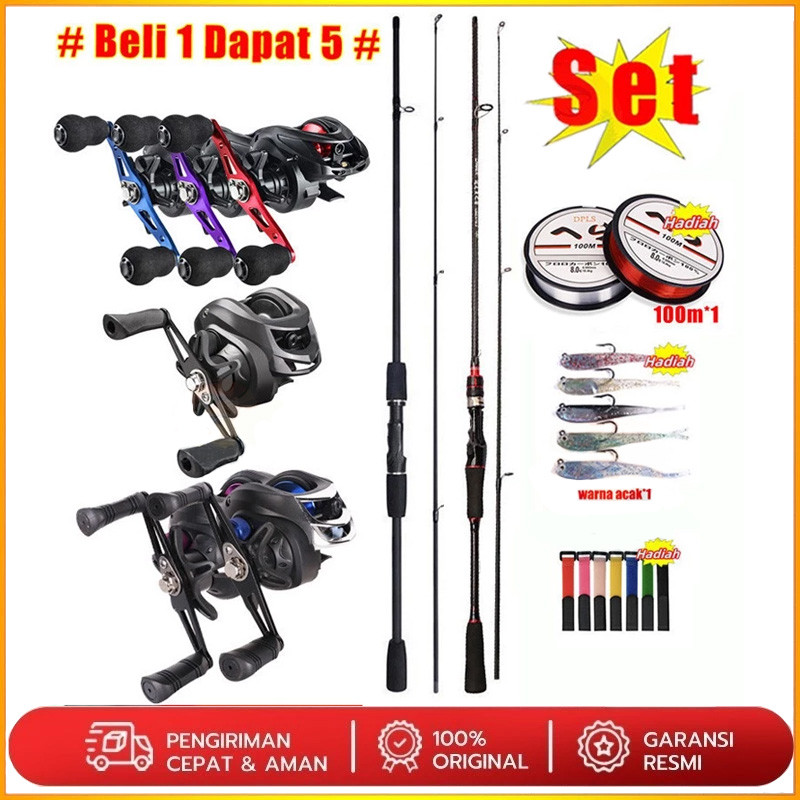 Joran BC Set UL Carbon Pancingan Set Lengkap Joran Pancing Full Set 1.8M 5-10LB 7.2:1 Joran Set Leng