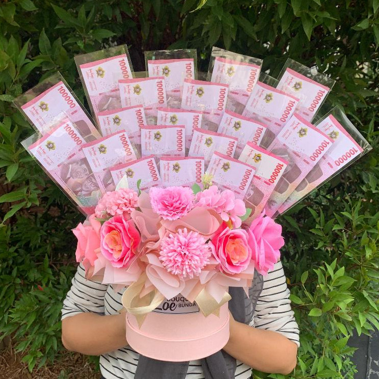 Bloom Box Buket Uang Kosongan Buket Uang isi sendiri Buket Uang Bloom Box Uang