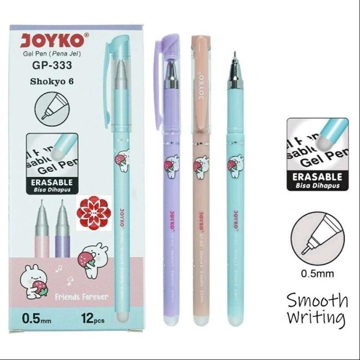 

[Promo]-BEST SELLER Pulpen Bisa dihapus Joyko GP-333 GP-294 GP-322 GP-321 (12pcs) Hitam Pen - -, GP-322(12pcs)