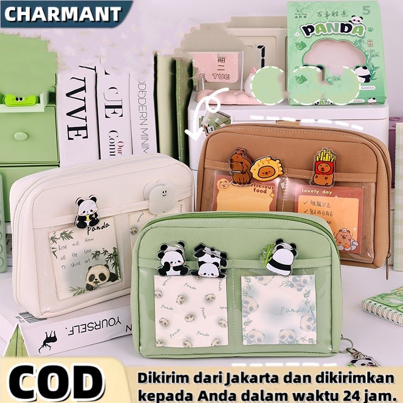 

【CHARMANT】 Tas pensil anak 12 lapis tas penyimpanan alat tulis kantor transparan berkapasitas besar