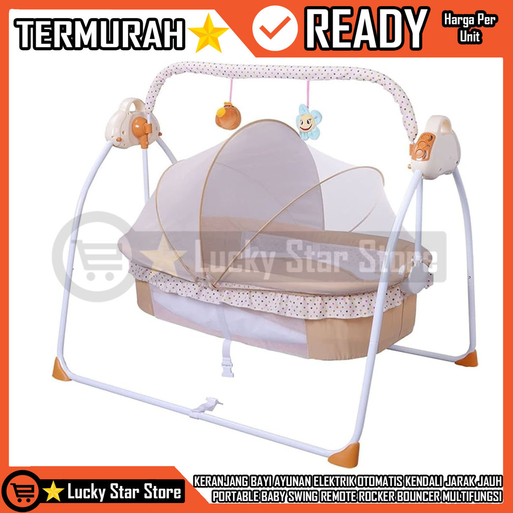 Keranjang Bayi Ayunan Elektrik Otomatis Kendali Jarak Jauh Start Deluxe Portable Baby Swing Rocker B