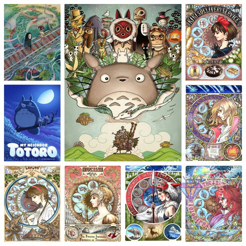 

Japan H-Hayao_Miyazaki_Totoro_Ghibli Anime Diamond Painting Kit 5D DIY Diamond Handmade Art Children's Gift Home Decoration