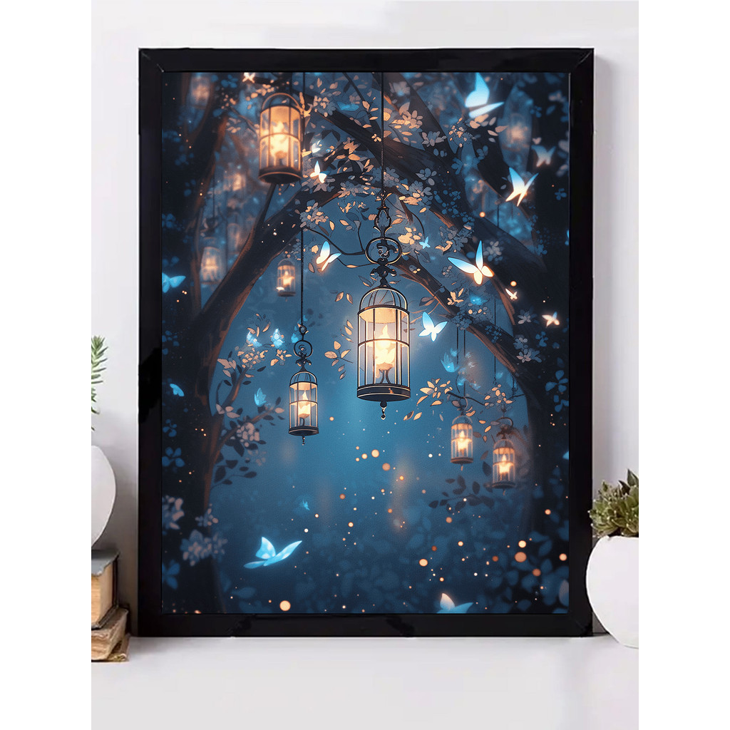 

1 piece Butterfly and lamp DIY diamond painting, DIY diamond painting set accessories, suitable for home living