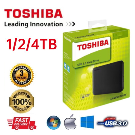 Toshiba Canvio Basic 4TB/2TB/1TB HD Hardisk Eksternal / SSD External USB 3.0 Portable Hardisk Extern