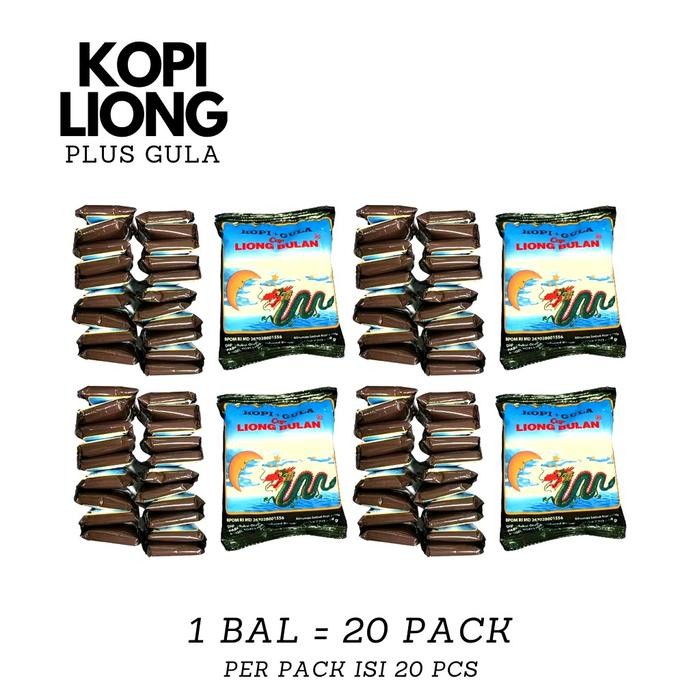 

- 20 SACHET - Kopi+Gula Cap Liong Bulan 28gr Coffee - Liong Bulan 10 Sachet