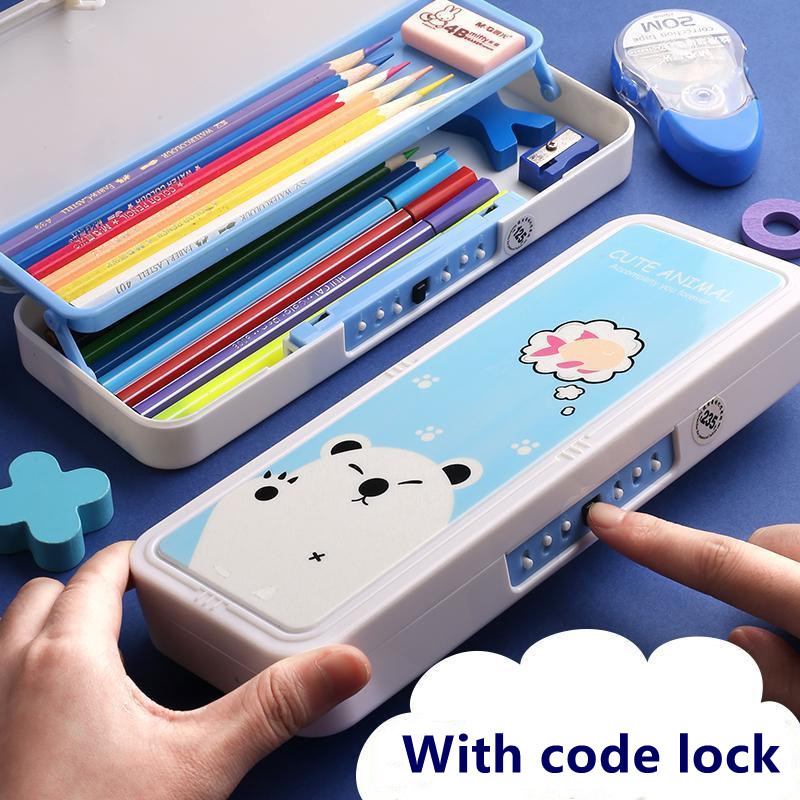 

ARDHIANTOSHOP Kotak Pensil 2 Tingkat Anak-Anak Dengan Sandi / Password Model Terbaru