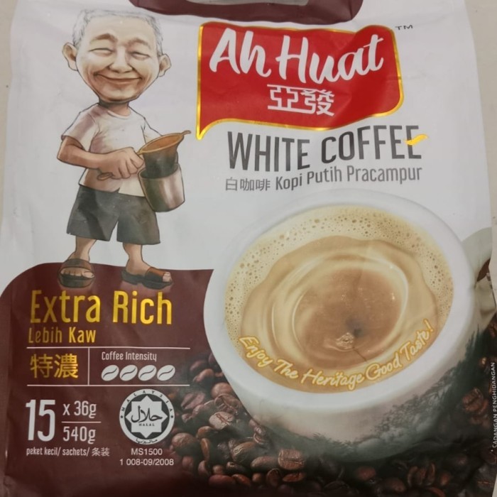 

Kopi Ah Huat ahwat white coffee extra rich lebih kaw - smooth
