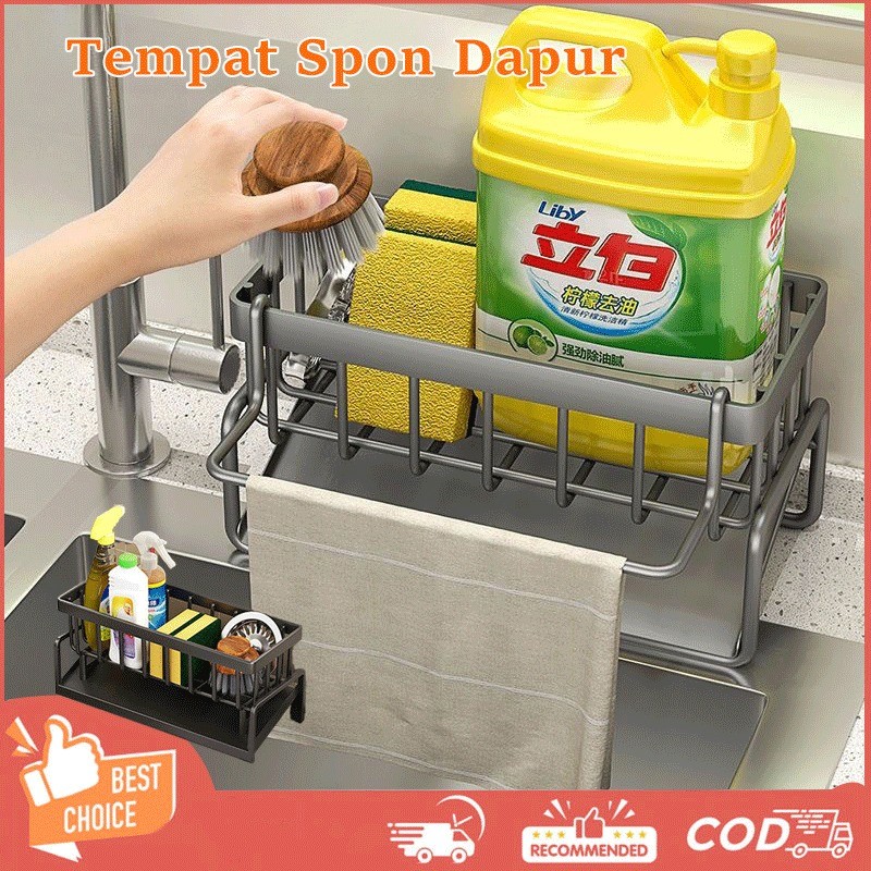 Tempat Spon Dapur Rak Sabun Wastafel Rak Sponge Stainless Rak Piring Stainless Dapur Kain Lap Tempat