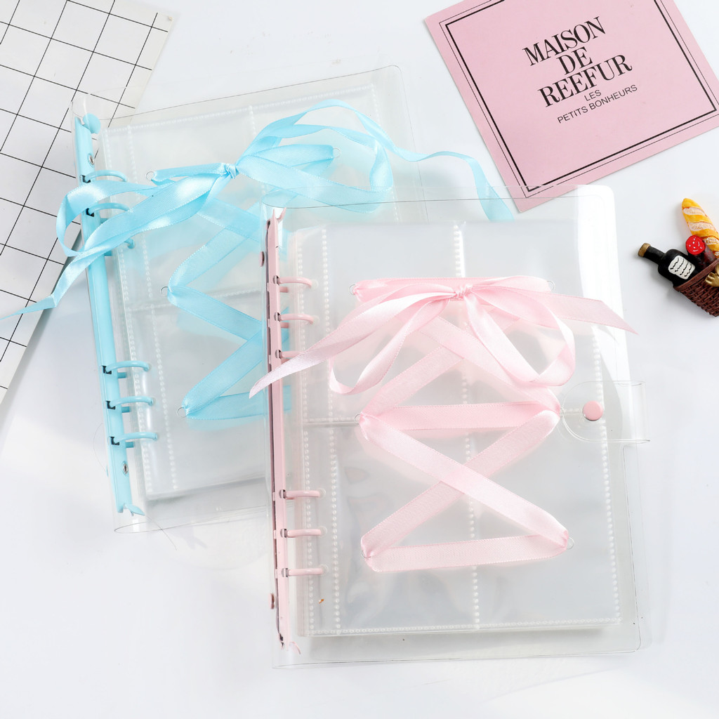 A5 Photocard Binder with 25 Pcs 2.5" x 3.9" Inner Pages 6 Ring Clear K-Pop Korean Pop Photocard Hold
