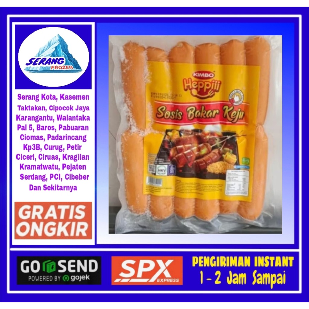 

KIMBO Sosbak Keju 500gr,( isi 12 ) Sosis Bakar, Serang Frozen