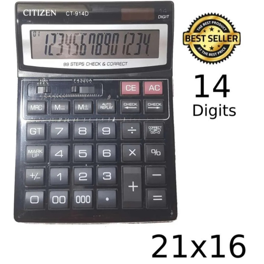 

Kalkulator CT 14 Digit CT-914D Ukuran Besar Bisa Cod