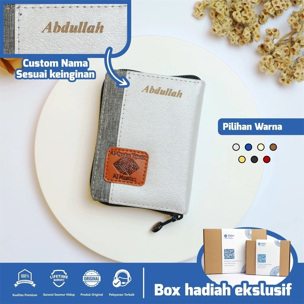 PREMIUM / Al Quran Saku Pocket Tajwid Al Mumtaz A7 Resleting Custom Nama - Al Quran Kecil Mini oleh 