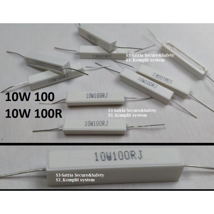 Kapur Resistor 10Watt 10W 100 ohm 100R 100RJ 10W100RJ 100Rohm 100ohm