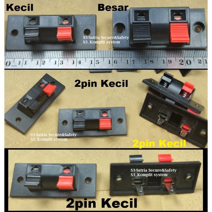 Terminal Speaker 2pin Kecil Jepit kabel 2 pin box rakit ampli salon