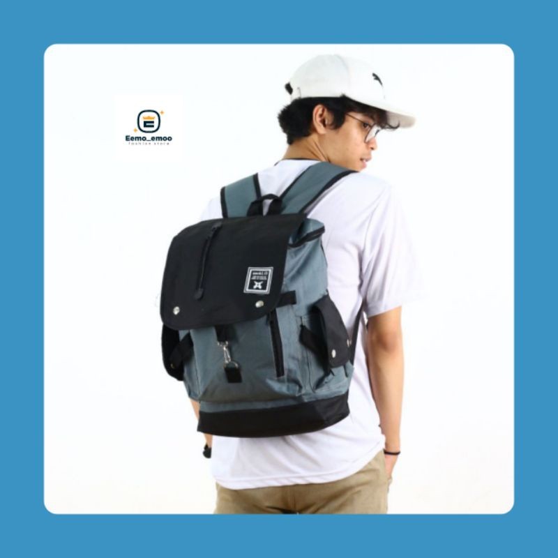 [PREMIUM ORIGINAL] Ransel Bomber Pria Tas Punggung Anello Tas Laptop EMOEMO