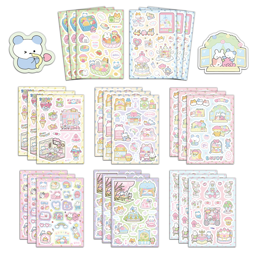 

8PCS Spring Day Travel Stickers DIY Exquisite Handbooks Materials Phone Cases Laptop Suitcases Water Cups Waterproof Stickers