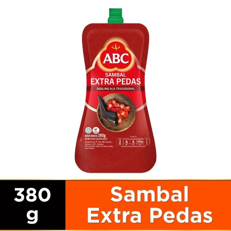 

ABC saus sambal extra pedas POUCH 380 gram - ABO