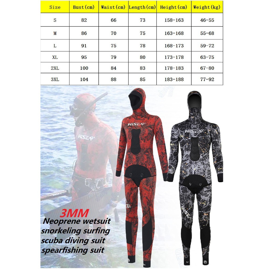 Hisea 3MM wetsuit Yamamoto Jepang wetsuit sel terbuka pria set selam scuba set snorkeling set selam 