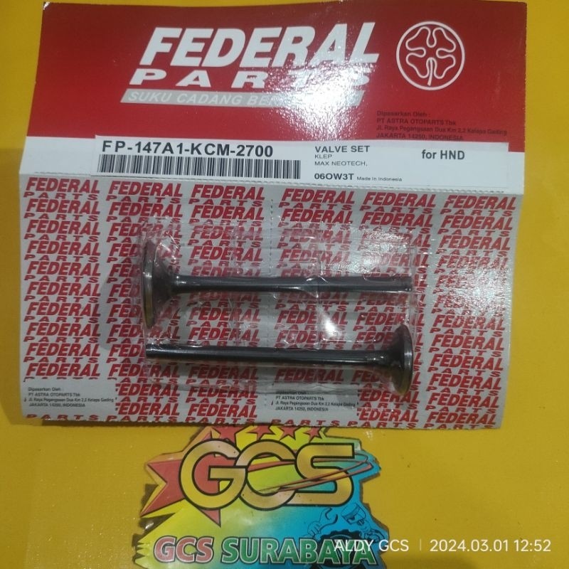 klep set,payung klep,Valve set gl max neotech original federal