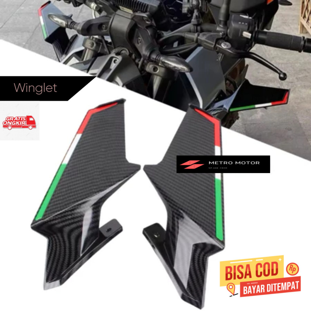HERBERTSHOP Spion Winglet New Carbon Italy Rear Mirror Spion Winglet Fairing Ninja CBR R15 R25 Ducat