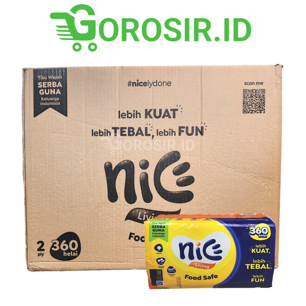 TISSUE TISU NICE 1 KARTON DUS 60 PACK 360 Helai 2 PLY MURAH