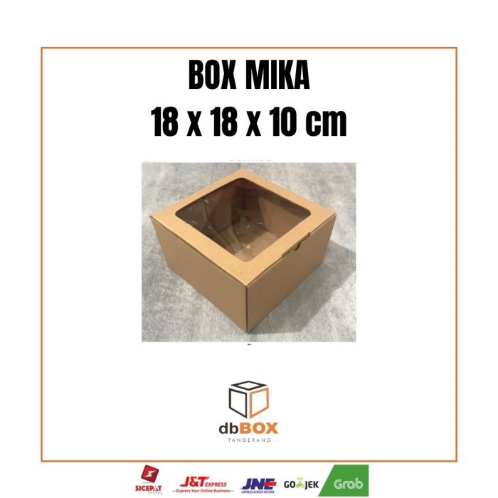 

BOX MIKA 18x18x10 cm | Box Die Cut & Easy Usage | Box Kue Bolu & Tart KARDUS MURAH | KARDUS BOX |KARDUS DIECUT