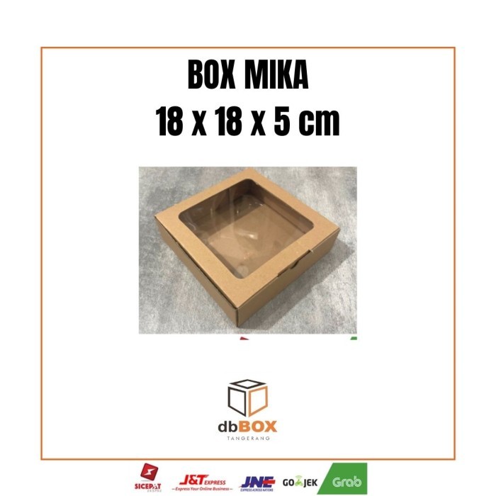 

BOX MIKA 18x18x5 cm | Box Die Cut & Easy Usage | Box Kue Bolu & Tart Kardus Murah|KARDUS DIE CUT | KARDUS PACKAGING