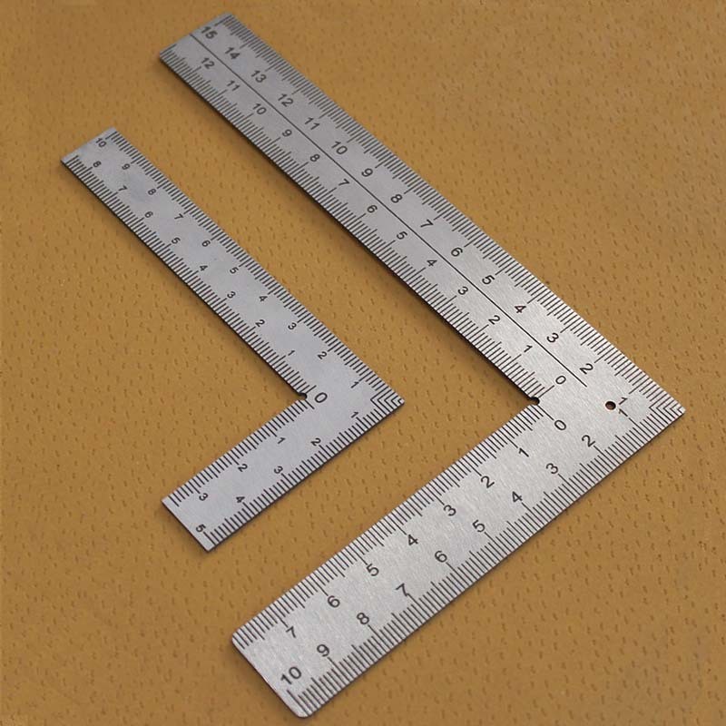 

Mini Stainless Steel L-Shaped Double-Sided Precision Scale Ruler - High-Accuracy Measuring Tool for Leather Design, Metal Materi